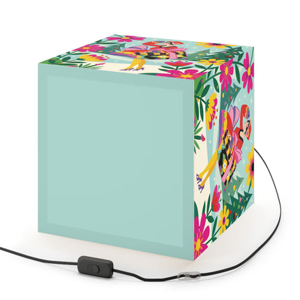 🌸🎄 Christmas In The Winter Garden Light Cube Lamp – Whimsical Holiday Fantasy