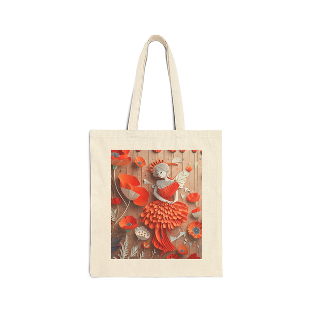 Poppy Fairy Cotton Canvas Tote Bag