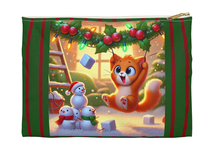 Naughty or Nice Kitten Christmas Accessory Pouch