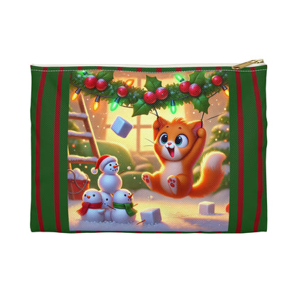 Naughty or Nice Kitten Christmas Accessory Pouch