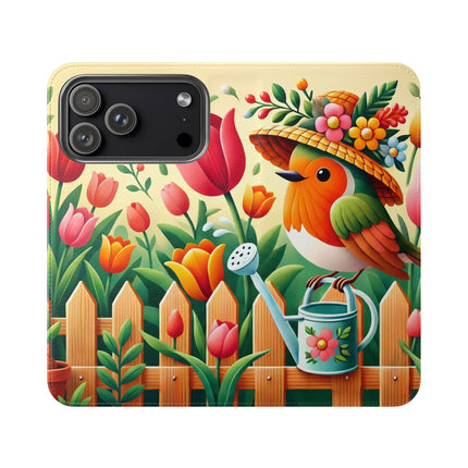 🌷🐦 The Little Garden Tender Flip Case – Sunshine, Care & Storybook Charm