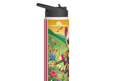 Samurai Kitten Stainless Steel Water Bottle, Standard Lid