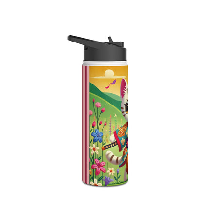 Samurai Kitten Stainless Steel Water Bottle, Standard Lid