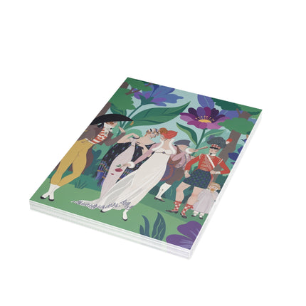 🌸🎩 The Garden Promenade Greeting Card – Regency Fashion & Floral Elegance