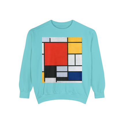 Composition with Red, Yellow, Blue, and Black by Piet Mondrian Garment-Dyed Sweatshirt