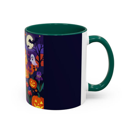 🌙🎃 The Moonlit Garden Masquerade Colorful Mug – Floral Halloween Charm