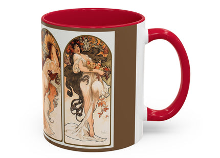 The Seasons by Alphonse Maria Mucha Colorful Mugs (11oz, 15oz)