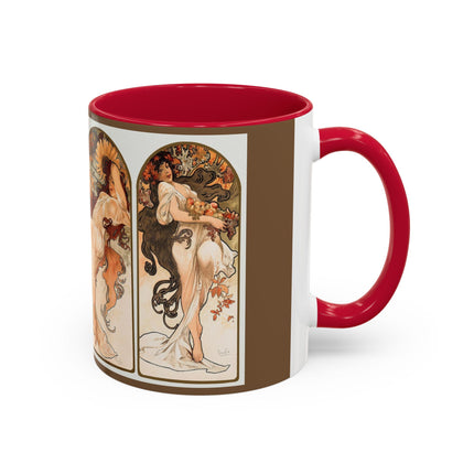 The Seasons by Alphonse Maria Mucha Colorful Mugs (11oz, 15oz)