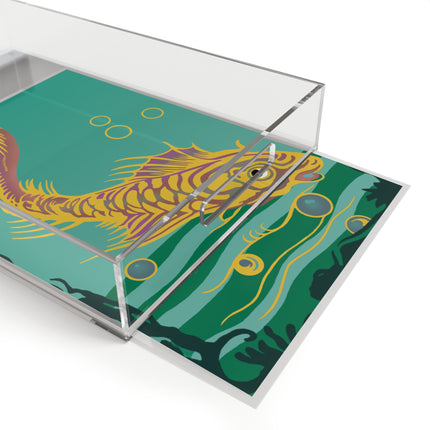 Golden Serenity Acrylic Serving Tray