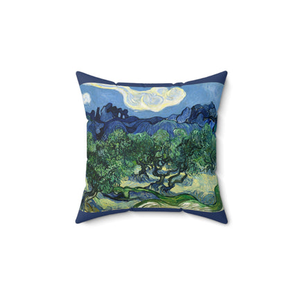 Olive Trees by Vincent Van Gogh Spun Polyester Square Pillow