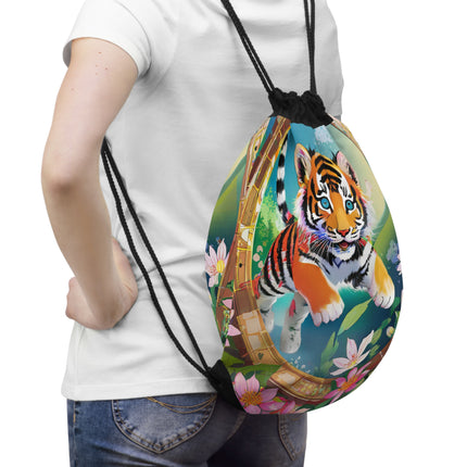 Majestic Tiger Drawstring Bag