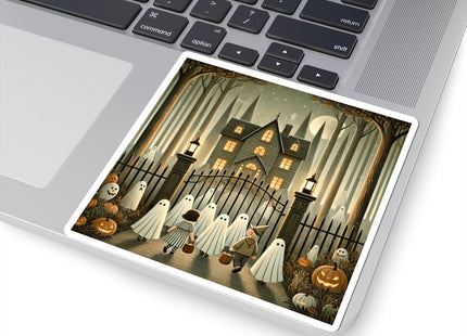 Ghostly Welcome – A Halloween Night Kiss-Cut Stickers (4 Sizes)