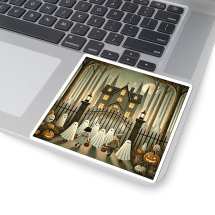 Ghostly Welcome – A Halloween Night Kiss-Cut Stickers (4 Sizes)