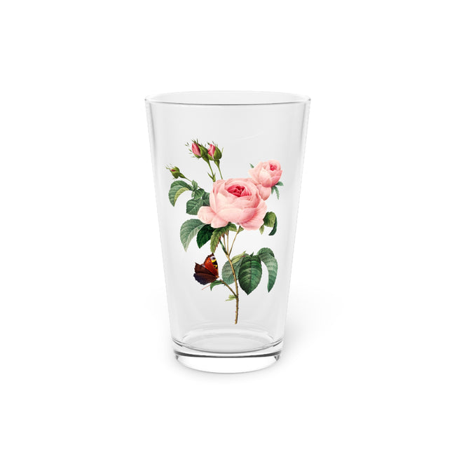Cabbage Rose Botanical llustration by Pierre-Joseph Redouté Glass, 16oz