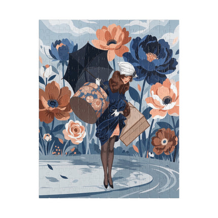 ☂️🌺 The Lady Of The Traveling Garden Puzzle – Art Deco Floral Adventure