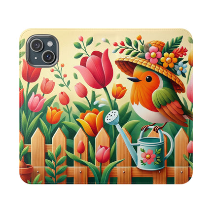 🌷🐦 The Little Garden Tender Flip Case – Sunshine, Care & Storybook Charm