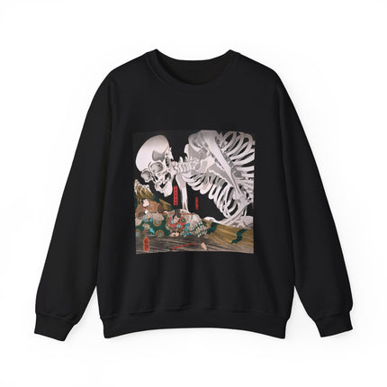 Mitsukuni Defying the Skeleton Spectre by Utagawa Kuniyoshi Heavy Blend™ Crewneck Sweatshirt
