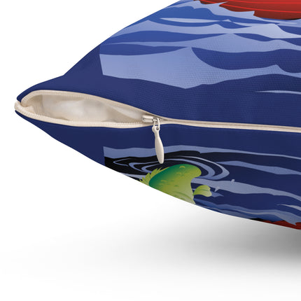 Embarking on a Moonlit Journey Spun Polyester Square Pillow