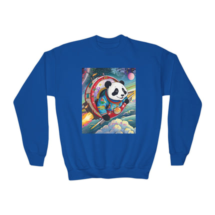 Panda-naut Youth Crewneck Sweatshirt – Cosmic Adventure & Playful Exploration