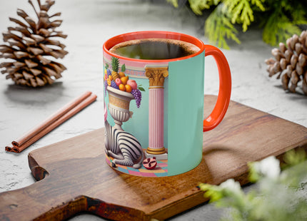 Still Life with Zebra, Fruit, and Pink Columns Colorful Mugs (11oz, 15oz)