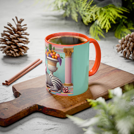Still Life with Zebra, Fruit, and Pink Columns Colorful Mugs (11oz, 15oz)
