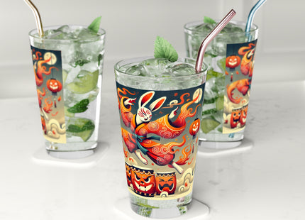Jack-O’-Lantern Drums & The Kabuki Rabbit Glass, 16oz