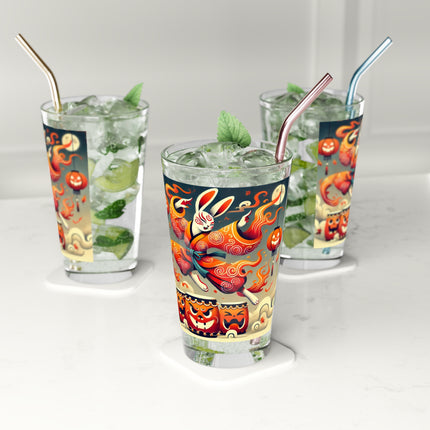 Jack-O’-Lantern Drums & The Kabuki Rabbit Glass, 16oz