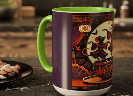Theatrical Halloween Mice on Teacup Colorful Mugs (11oz, 15oz)