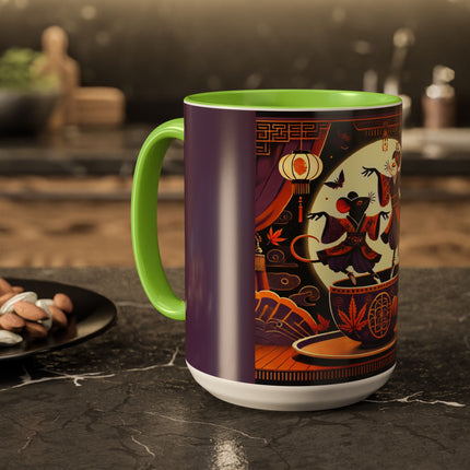 Theatrical Halloween Mice on Teacup Colorful Mugs (11oz, 15oz)