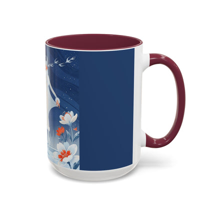 ❄️⛸️ The Winter Skater’s Flight Colorful Mug – Art Deco Floral Fantasy