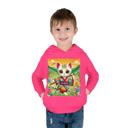 Samurai Kitten Toddler Pullover Fleece Hoodie