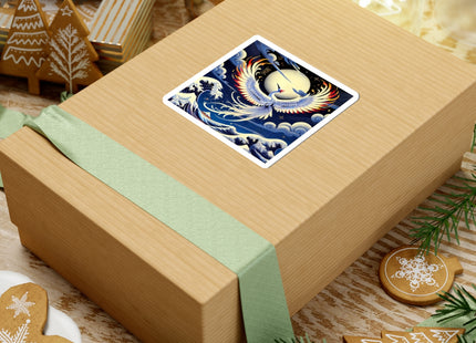 Majestic White Crane Die Kiss Cut Stickers (4 Sizes)