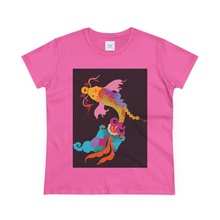 Golden Koi Women's Midweight Cotton Tee – Prosperity & Vibrant Energy