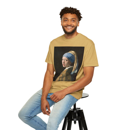 Girl with a Pearl Earring by Johannes Vermeer Unisex Garment-Dyed T-shirt
