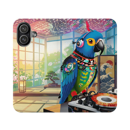 🎧🦜 Parrot DJ Flip Case – Neon Beats & Cyber Groove
