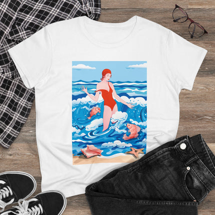 Ocean Symphony Women's Midweight Cotton Tee