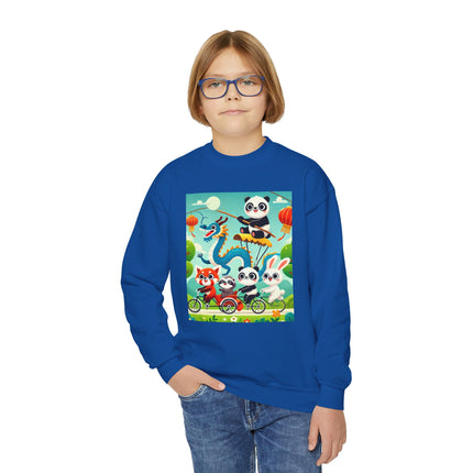 Rolling Along Together Youth Crewneck Sweatshirt – Friendship, Motion & Joyful Adventure