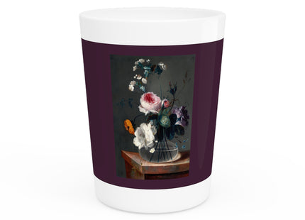 Floral Still Life by Johann Baptist Drechsler Ceramic Shot Glass