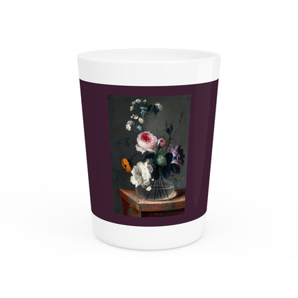 Floral Still Life by Johann Baptist Drechsler Ceramic Shot Glass