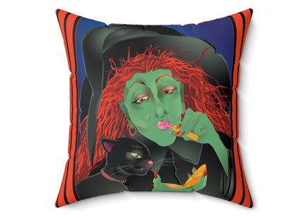 Mirror, Mirror A Witch's Touch Spun Polyester Square Pillow