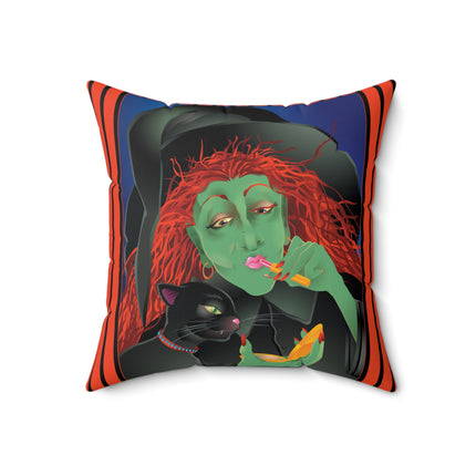 Mirror, Mirror A Witch's Touch Spun Polyester Square Pillow