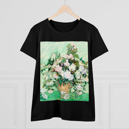 Roses by Vincent Van Gogh Women's Midweight Cotton Tee