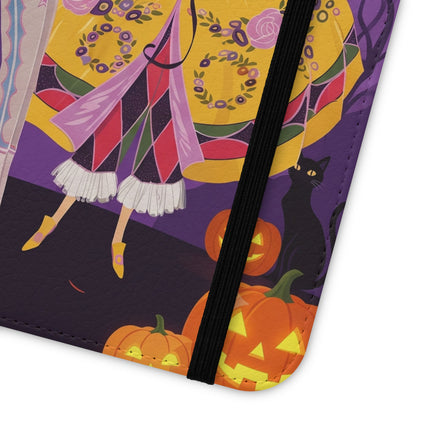 🎭🌹 The Harlequin Rose Masquerade Flip Case – Theatrical Halloween Romance