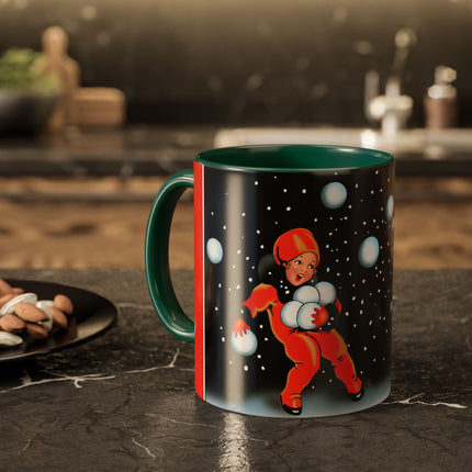A Festive Snowball Toss Colorful Mugs (11oz, 15oz)