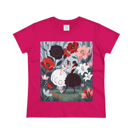 🌹🖤 The Midnight Rose Garden Cotton Tee – Art Deco Floral Fashion