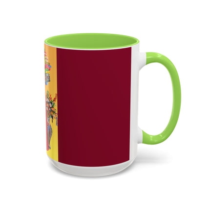 Elegant Holiday Woman with Gifts Colorful Mugs (11oz, 15oz)