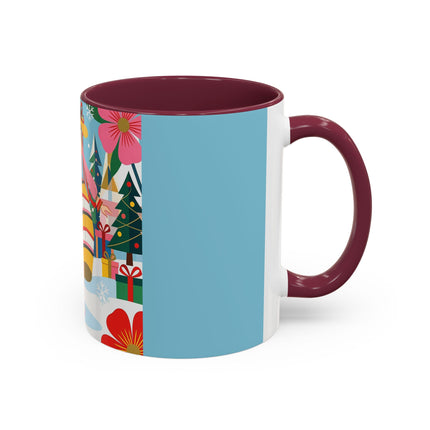 🌼🎄 The Christmas Blossom Belle Colorful Mug – Colorful Art Deco Holiday Fantasy