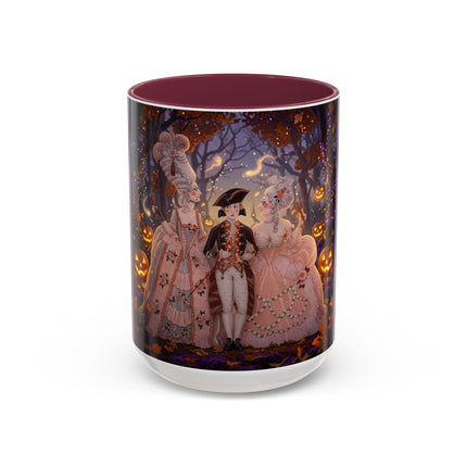 🎃🌙 The Midnight Court Of Pumpkin Grove Colorful Mug – Elegant Halloween Masquerade