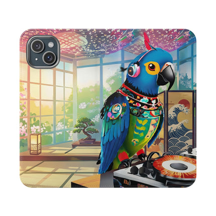 🎧🦜 Parrot DJ Flip Case – Neon Beats & Cyber Groove
