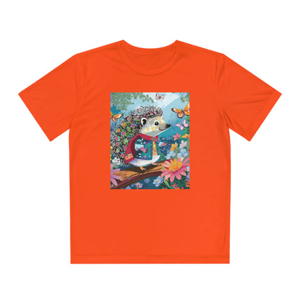 Cute Hedgehog Youth Competitor Tee – Garden Adventure & Whimsical Charm